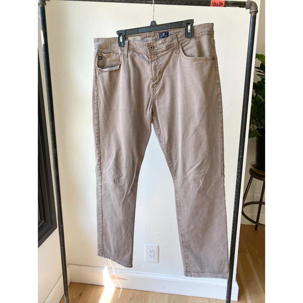 AG ADRIANO GOLDSCHMIED Men's Khaki The Graduate Tailored Leg Jeans sz 38 X 34